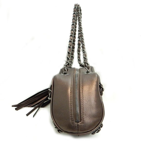 SALE! CHANEL BRONZE METALLIC CHAIN SHOULDER BAG!!! - Picture 4 of 11